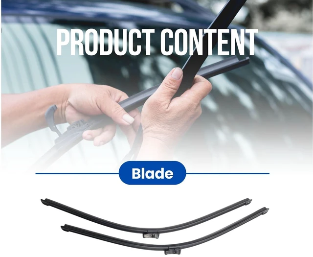 Alt view image 2 of 7 - Silbak Wiper Blade Set compatible with GMC Sierra 1500 2014-2018, Front 2-Piece, Driver 22 in, Passenger 22 in