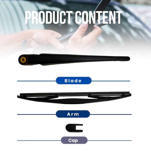 Alt view image 2 of 7 - MAXTEL Rear Wiper Blade & Arm Compatible with Jeep Wrangler JL Rubicon 2018-2025, size: 12 in (305MM)