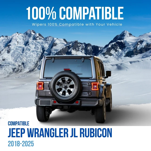 Alt view image 7 of 7 - MAXTEL Rear Wiper Blade & Arm Compatible with Jeep Wrangler JL Rubicon 2018-2025, size: 12 in (305MM)