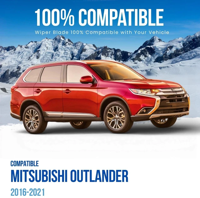 Alt view image 6 of 6 - MAXTEL Exclusive Wiper Blade X2 Compatible with Mitsubishi Outlander 2016-2021, Front 26 in (650 mm) + 17 in (430 mm), Clear Visibility, More Quieter, Quick-Clip