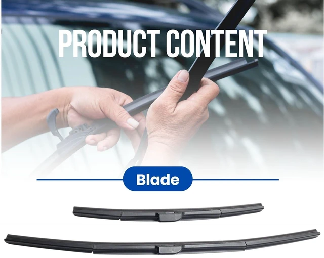 Alt view image 3 of 7 - MAXTEL Exclusive Wiper Blade X2, compatible with Nissan Maxima 2009-2014, Front Black 26"+16" (650 mm+400 mm), Quick-Clip Adaptor, 100% Natural Rubber Refill