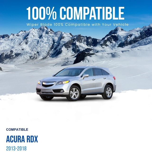 Alt view image 3 of 7 - MAXTEL Front Wiper Blade Set compatible with Acura RDX 2013-2018, Driver Side 26 in (650 mm), Passenger Side 16 in (400 mm)