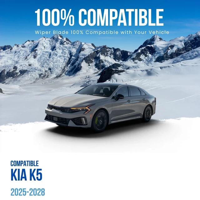 Alt view image 3 of 7 - MAXTEL Wiper Blade Front Set, Compatible with Kia K5 2025-2028, Driver Side 26 in (650 mm) Passenger Side 16 in (400 mm) Windshield Wipers