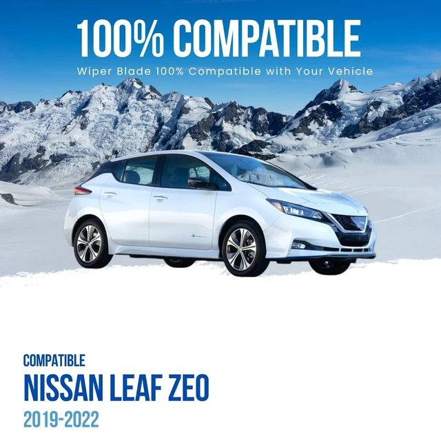Alt view image 7 of 7 - MAXTEL Wiper Blade x2, Compatible with Nissan Leaf ZE0 2019-2022, Front 26 inch (650 mm) + 16 inch (400 mm), Ultimate All Weather Wiping Performance, Quick-Clip Adaptor