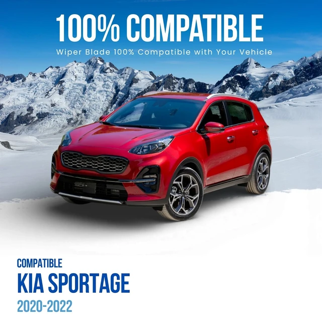 Alt view image 7 of 7 - MAXTEL Exclusive Wiper Blade X2 Compatible with Kia Sportage 2020-2022 Front Black 26 in (650 mm) + 16 in (400 mm) Quick-Clip Adaptor Easy Installation