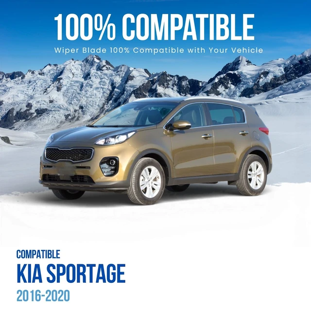 Alt view image 7 of 7 - MAXTEL Exclusive Wiper Blade X2 Compatible with Kia Sportage 2016-2020 26 in (650 mm) + 16 in (400 mm) Ultimate all weather wiping performance