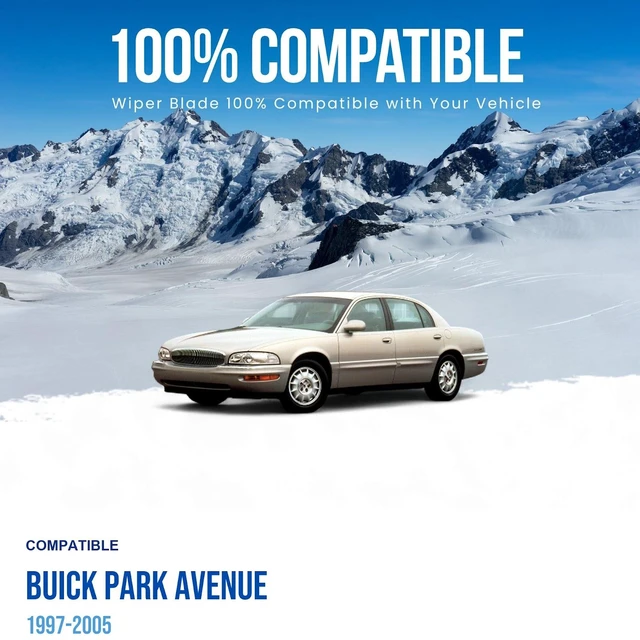Alt view image 3 of 7 - Silbak Flat Wiper Blade compatible with Buick Park Avenue 1997-2005 Front Windshield Set, Driver Side 22 in (550 mm), Passenger Side 22 in (550 mm)