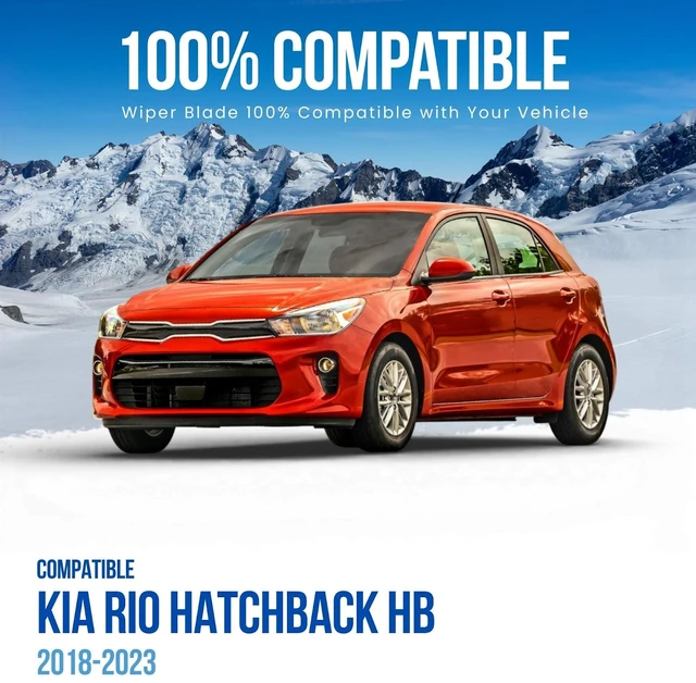 Alt view image 7 of 7 - MAXTEL Wiper Blade X2 Compatible with Kia Rio Hatchback HB 2018-2023, Front Black 26 in (650 mm) + 16 in (400 mm), Quick-Clip Adaptor, All Weather Wiping