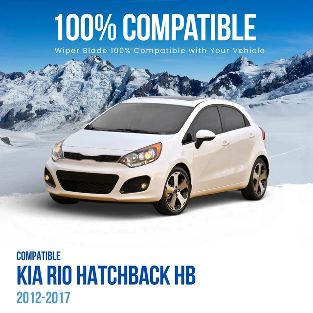 Alt view image 7 of 7 - MAXTEL Exclusive Wiper Blade x2 Compatible with Kia Rio Hatchback HB 2012-2017 Front 26 in (650 mm) + 16 in (400 mm) Black Quick-Clip Adaptor Easy Installation