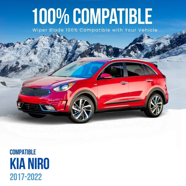 Alt view image 7 of 7 - MAXTEL Exclusive Wiper Blade X2, Compatible with Kia Niro 2017-2022, Front 26 in (650 mm) + 16 in (400 mm), Quick-Clip Adaptor, All Weather, Natural Rubber Refill