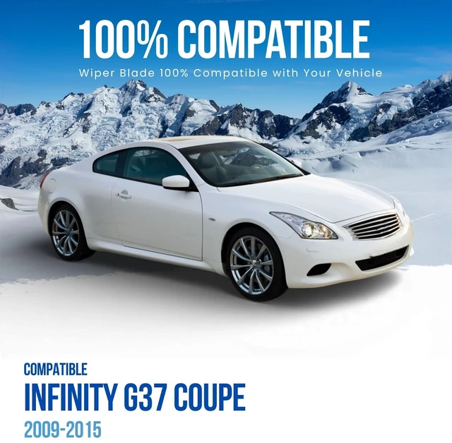 Alt view image 7 of 7 - MAXTEL Exclusive Wiper Blade X2 Compatible with INFINITY G37 COUPE 2009-2015, Front Set of Two 26 in (650 mm) + 16 in (400 mm) All Weather Noise-Free, Quick-Clip