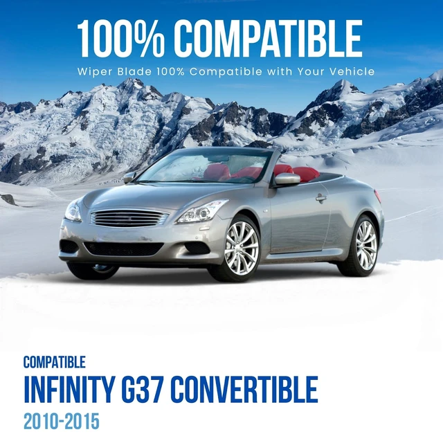 Alt view image 7 of 7 - MAXTEL Exclusive Wiper Blade X2 Compatible with INFINITY G37 CONVERTIBLE 2010-2015, Front 26 in (650 mm) + 16 in (400 mm), Quick-Clip Adaptor, All Weather Wiping