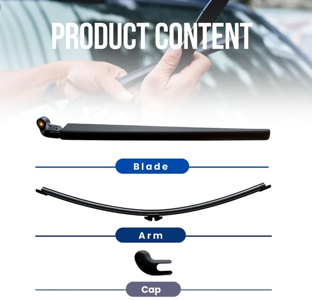 Alt view image 2 of 7 - MAXTEL Rear Wiper Blade & Arm compatible with BMW X7 G07 2023-2026 100% Compatible 15.35 in (390 mm) Quick-Clip adaptor Noise-Free Windshield Wipers Black 1-Year Manufacturer Warranty