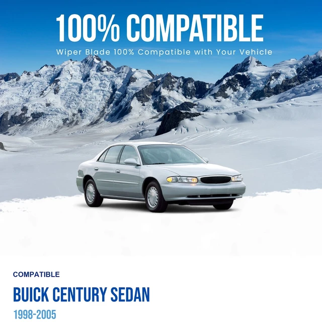 Alt view image 3 of 7 - Silbak MUSON PRO Wiper Blade compatible with Buick Century Sedan 1998-2005 Front Set of Two, Driver Side 22" (550 mm), Passenger Side 22" (550 mm), Flat Wiper Blades