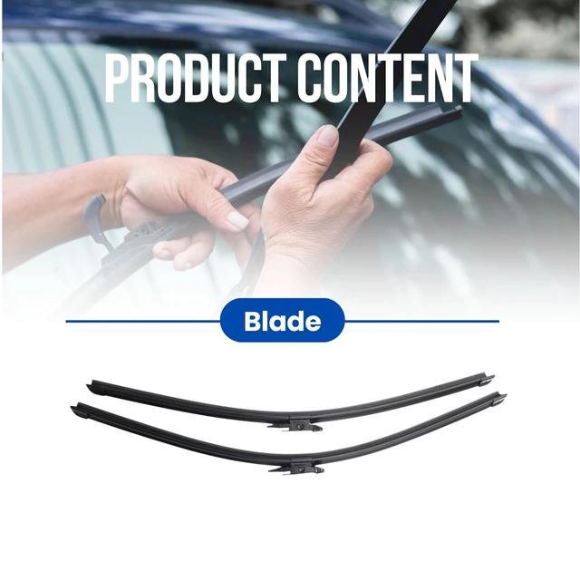 Alt view image 2 of 7 - Silbak Muson Pro Flat Wiper Blades Compatible with BMW 6 Serie E64 Cabriolet 2004-2011 Driver Side 24 in (600 mm) Passenger Side 23 in (580 mm) Front