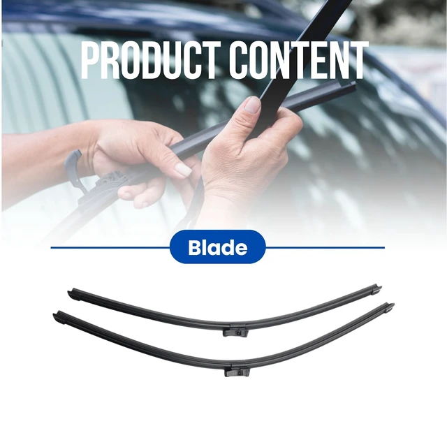 Alt view image 2 of 7 - Silbak Windshield MUSON PRO Flat Wiper Blade Set Compatible with Mercedes-Benz GL-Class 2013-2015, Driver Side 26 in (650 mm) Passenger Side 23 in (580 mm)
