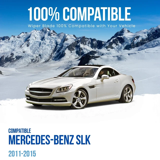 Alt view image 3 of 7 - Silbak MUSON PRO Flat Wiper Blade Set compatible with Mercedes-Benz SLK 2011-2015 Driver Side 22 in (550 mm) Passenger Side 22 in (550 mm)