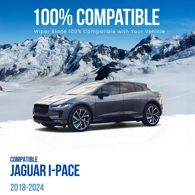 Alt view image 3 of 7 - Silbak Muson Pro Front Flat Wiper Blades compatible with Jaguar I-PACE 2018-2024, Driver Side 28 in (700 mm) Passenger Side 20 in (500 mm) J9D1084