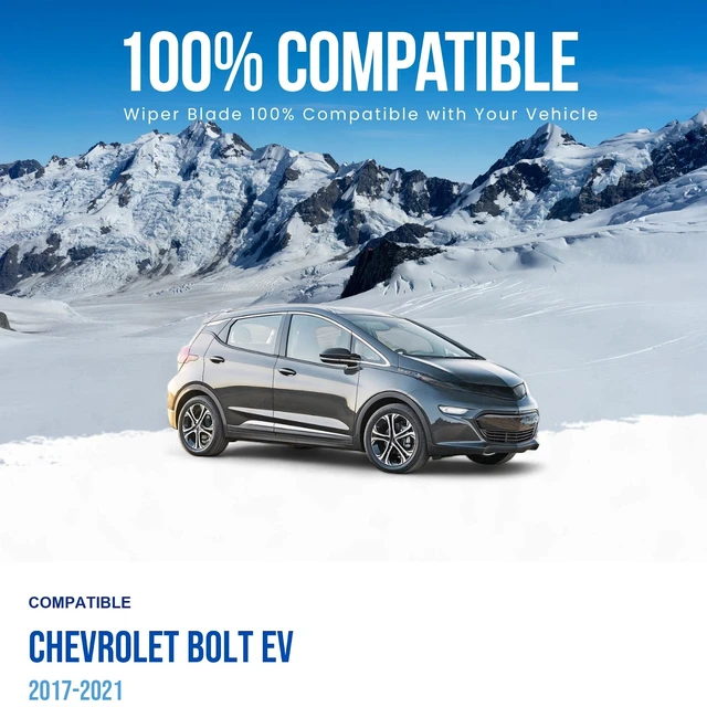 Alt view image 3 of 7 - Silbak Wiper Blade compatible with Chevrolet Bolt EV 2017-2021, Front Set of Two, Driver Side 26 in (650 mm), Passenger Side 26 in (650 mm)