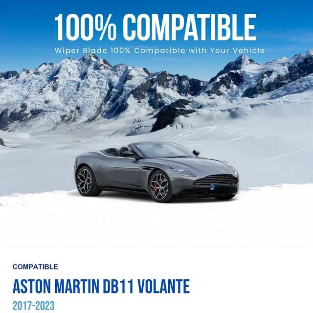 Alt view image 3 of 7 - Silbak Wiper Blade compatible with Aston Martin DB11 Volante 2017-2023 Front Set of Two Driver Side 26 in (650 mm), Passenger Side 26 in (650 mm)
