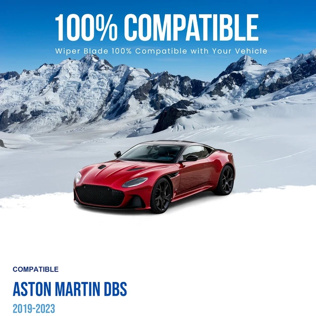 Alt view image 3 of 7 - Silbak Wiper Blade compatible with Aston Martin DBS 2019-2023 Front Set of Two Driver Side 26" (650 mm) Passenger Side 26" (650 mm)