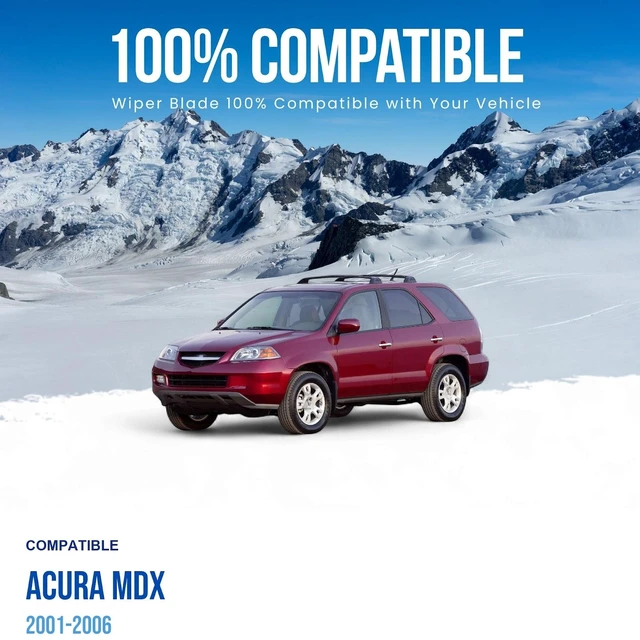 Alt view image 3 of 7 - Silbak Wiper Blade compatible with Acura MDX 2001-2006 Front Set of Two, Driver Side 24 in (600 mm), Passenger Side 21 in (530 mm)