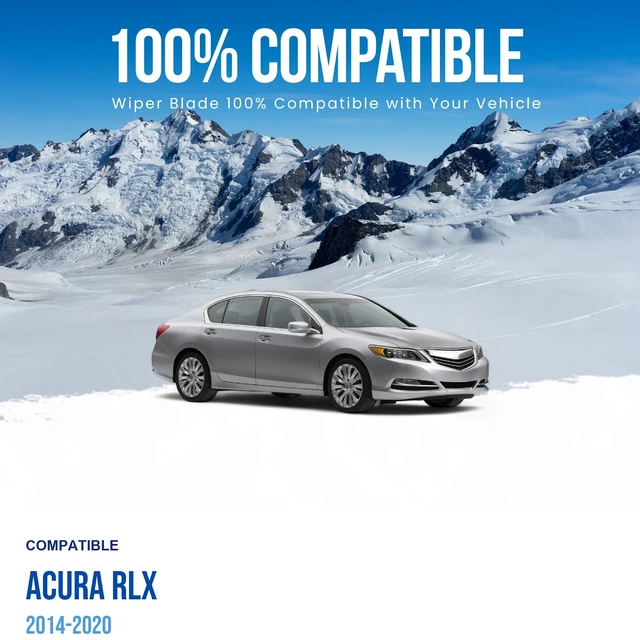 Alt view image 3 of 7 - Silbak Wiper Blade compatible with Acura RLX 2014-2020, Driver Side 26 in (650 mm), Passenger Side 20 in (500 mm), Front Set of Two