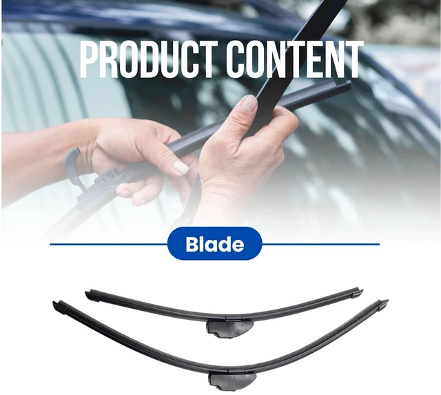 Alt view image 2 of 7 - Silbak Wiper Blade Set compatible with Dodge Durango 2007-2009, Front 2-Piece, Driver 26 in, Passenger 20 in
