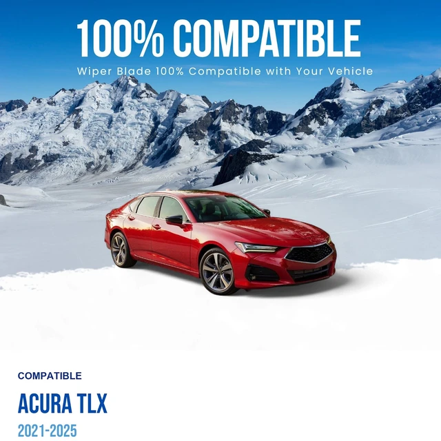 Alt view image 3 of 7 - Silbak Wiper Blade compatible with Acura TLX 2021-2025, Front Set of Two, Driver Side 26 Inch (650 mm), Passenger Side 17 Inch (430 mm), Premium Flat Wiper Blades