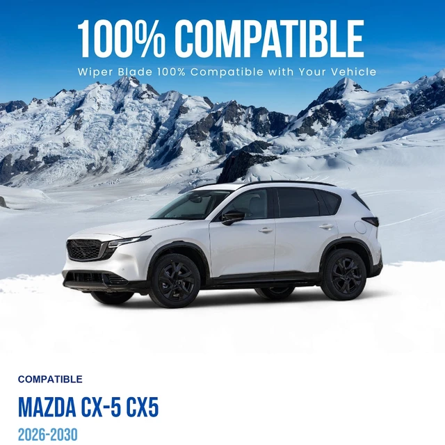Alt view image 3 of 7 - Silbak Wiper Blade Set compatible with Mazda CX-5 CX5 2026-2030, Front 2-Piece, Driver 26 in, Passenger 17 in