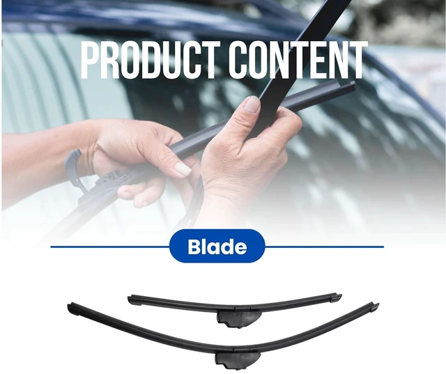 Alt view image 2 of 7 - Silbak Wiper Blade Set compatible with Honda Insight 2019-2022, Front 2-Piece, Driver 26 in, Passenger 17 in