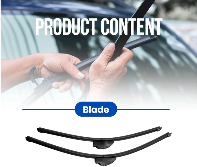Alt view image 2 of 7 - Silbak MUSON PRO Wiper Blade compatible with Chrysler Sebring Convertible 1996-2000, 2-Piece Front Set, Driver Side 24" (600 mm), Passenger Side 22" (550 mm)