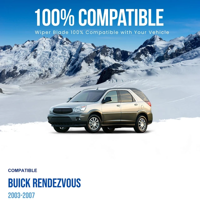 Alt view image 3 of 7 - Silbak Wiper Blade compatible with Buick Rendezvous 2003-2007, Front Windshield Set of Two, Driver Side 24" (600 mm), Passenger Side 22" (550 mm)