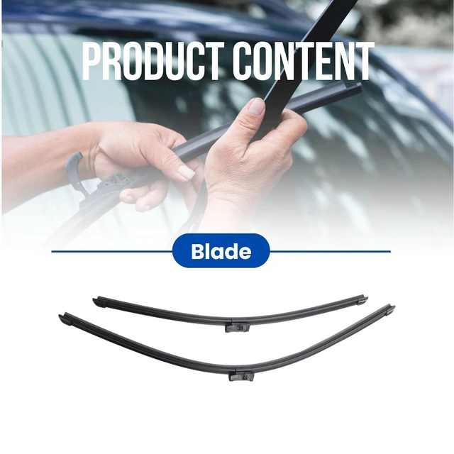 Alt view image 2 of 7 - Silbak Wiper Blade Set, Compatible with Toyota Tacoma 2024-2028 Front, Driver Side 25 in (620 mm), Passenger Side 20 in (500 mm), Clip-On, Front, 2-Piece Set