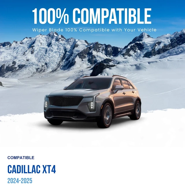 Alt view image 3 of 7 - Silbak Wiper Blade compatible with Cadillac XT4 2024-2025 Front Set of Two, Driver Side 24 in (600 mm), Passenger Side 20 in (500 mm)