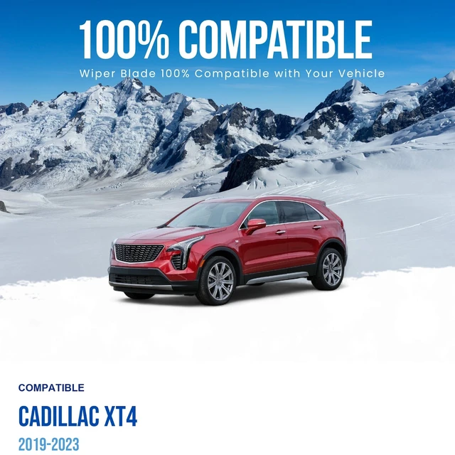 Alt view image 3 of 7 - Silbak Wiper Blade compatible with Cadillac XT4 2019-2023, Muson Pro Front Set of Two, Driver Side 24 in (600 mm), Passenger Side 20 in (500 mm)