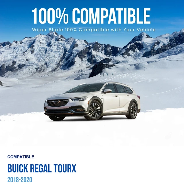 Alt view image 3 of 7 - Silbak Windshield Wiper Blade compatible with Buick Regal TourX 2018-2020, Front Set of Two, Driver Side 24 in (600 mm), Passenger Side 20 in (500 mm)