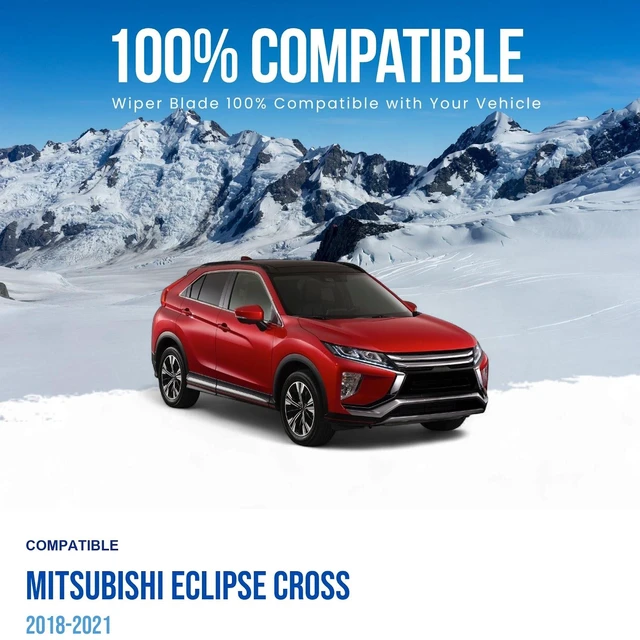 Alt view image 3 of 7 - Silbak Wiper Blade compatible with Mitsubishi Eclipse Cross 2018-2021, Front 2-Piece, Driver Side 24 in (600 mm), Passenger Side 20 in (500 mm)
