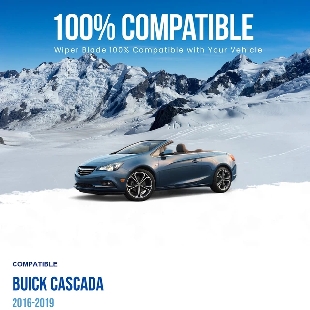 Alt view image 3 of 7 - Silbak Wiper Blade compatible with Buick Cascada 2016-2019, 2-Piece Front Set, Driver Side 28" (700 mm), Passenger Side 24" (600 mm), MUSON PRO Premium Flat Windshield Blades