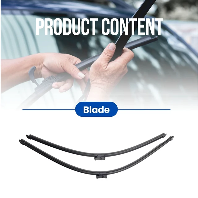 Alt view image 2 of 7 - Silbak Wiper Blade Set compatible with Honda Civic Si Coupe 2006-2011, Front 2-Piece, Driver 28 in, Passenger 24 in
