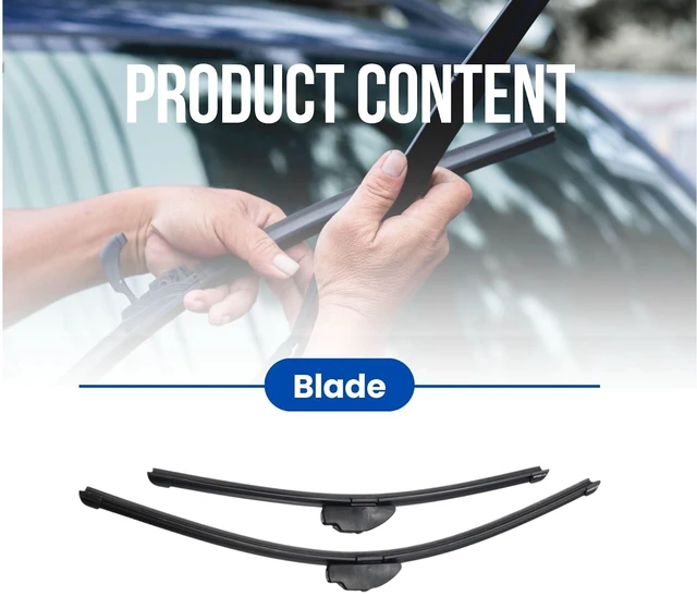 Alt view image 3 of 7 - Silbak MUSON PRO Premium Flat Wiper Blade Set Compatible with Rivian R1T 2022-2026 Driver Side 24 in (600 mm) Passenger Side 18 in (450 mm), Front