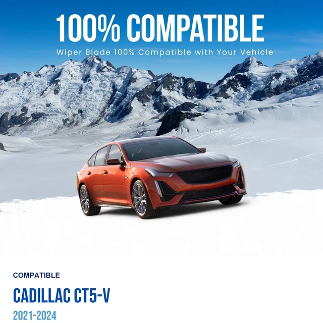 Alt view image 3 of 7 - Silbak Wiper Blade compatible with Cadillac CT5-V 2021-2024 Front Set of Two Driver Side 24 in 600 mm Passenger Side 18 in 450 mm