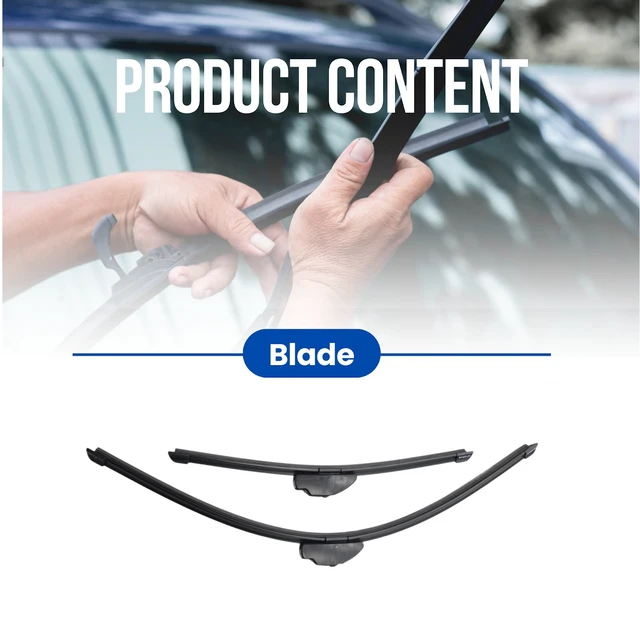 Alt view image 3 of 7 - Silbak Muson Pro Flat Wiper Blade Set Compatible with Nissan Altima 2013-2018 Driver Side 28 in (700 mm) Passenger Side 16 in (400 mm)