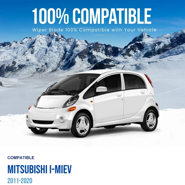 Alt view image 3 of 6 - Silbak Wiper Blade Set compatible with Mitsubishi i-MiEV 2011-2020, Front 2-Piece, Driver 26 in, Passenger 24 in