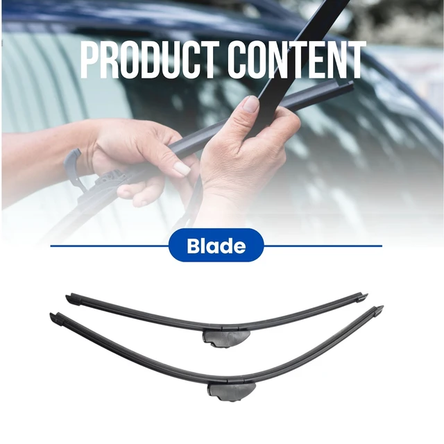 Alt view image 2 of 6 - Silbak Wiper Blade compatible with Acura NSX 2017-2022 Front Set, Driver Side 26 in (650 mm), Passenger Side 24 in (600 mm)