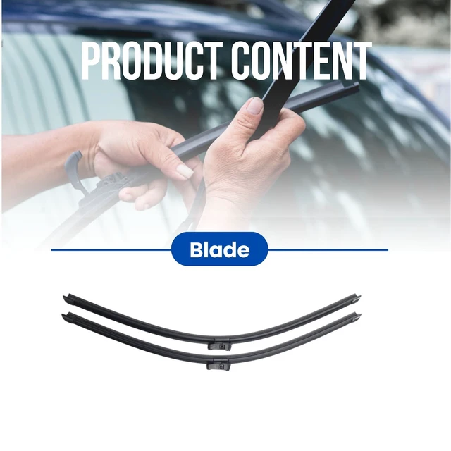 Alt view image 3 of 6 - Silbak Muson Pro 2-Piece Flat Wiper Blade Set Compatible with Toyota Tundra 2022-2026 Driver Side 24 in (600 mm) and Passenger Side 24 in (600 mm)