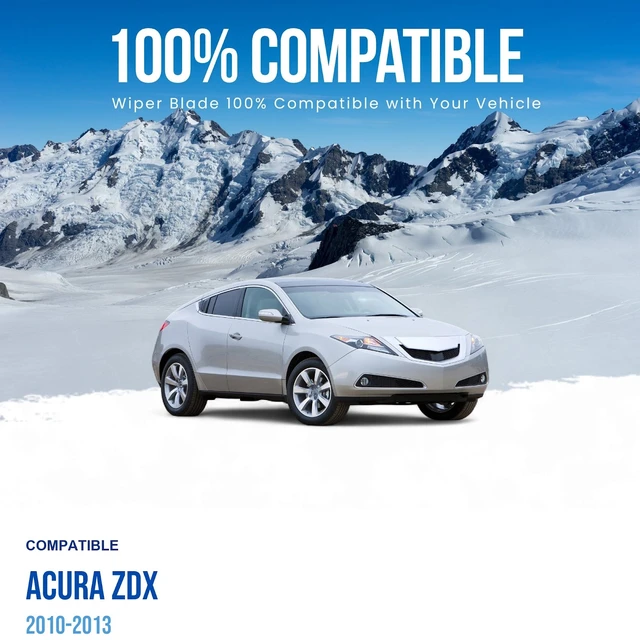 Alt view image 3 of 7 - Silbak Wiper Blade compatible with Acura ZDX 2010-2013 Front Set of Two Driver Side 26 in (650 mm) Passenger Side 19 in (480 mm) Flat Wiper Blades