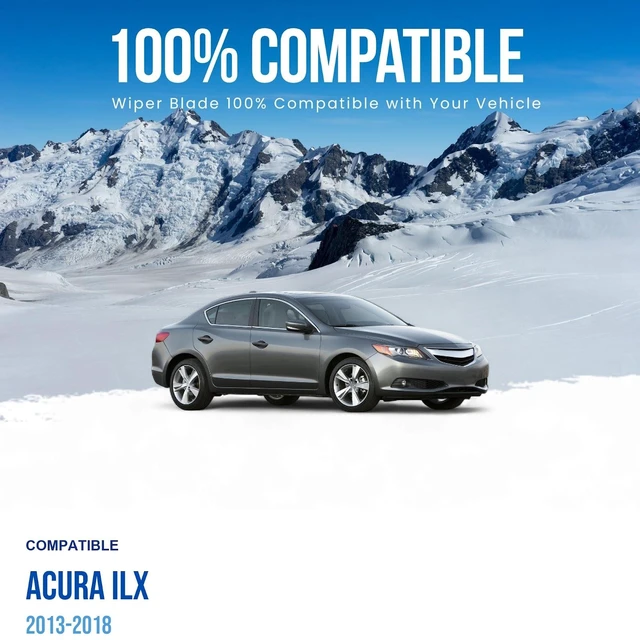 Alt view image 3 of 7 - Silbak Wiper Blade compatible with Acura ILX 2013-2018 Front Windshield Set of Two, Driver Side 26 in (650 mm), Passenger Side 19 in (480 mm)