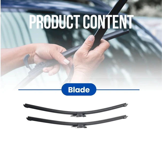 Alt view image 3 of 6 - Silbak Muson Pro Flat Front Wiper Blade Set, Compatible with Ford Escape 2008-2012, Driver Side 20 in (500 mm) Passenger Side 19 in (480 mm)