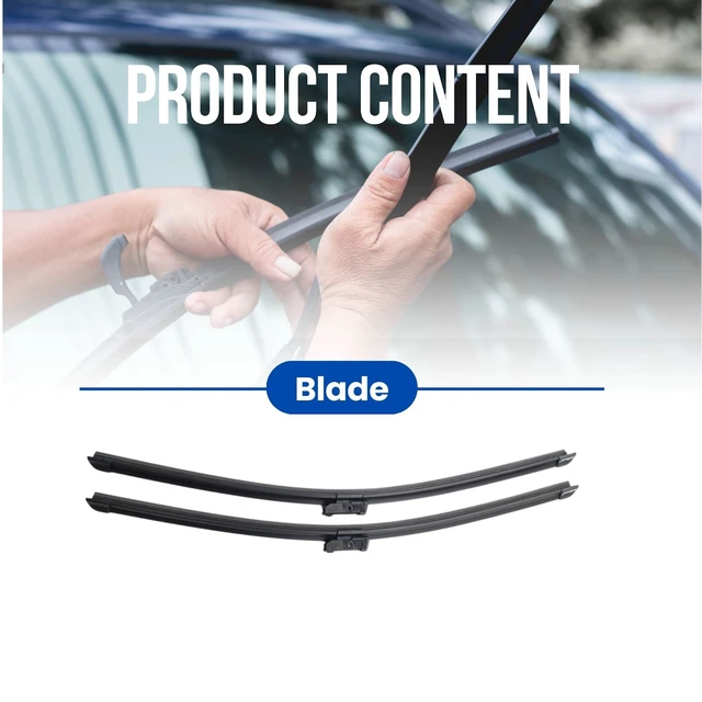 Alt view image 3 of 7 - Silbak MUSON PRO Flat Wiper Blade Set compatible with Land Rover Defender L663 2020-2024, Driver Side 22 in (550 mm) Passenger Side 22 in (550 mm), LR162053, Front